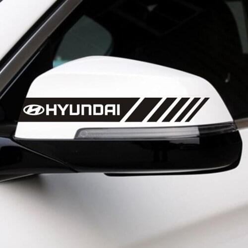 2PCS Car Rearview Mirror Decoration Sticker Body Decal For Hyundai Santa Sonata Solaris Azera Creta I30 Ix25 Elant