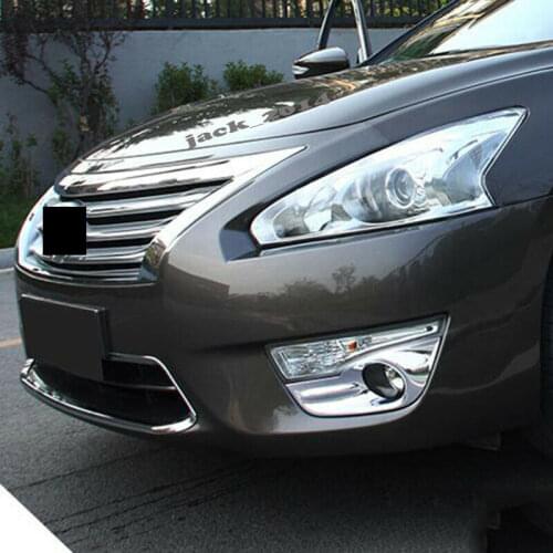 2PCS ABS Chrome Front Fog Lights Lamp Cover Trim For Nissan Teana Altima 2013-2015 Auto Accessory Exterior decoration Trim