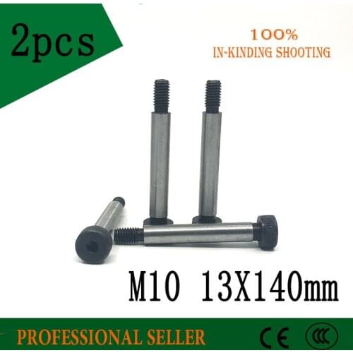 2 Pieces M10 Threaded 13*140mm 12.9 Grade Alloy Steel Hexagon Socket Head Shoulder Screw Bolt