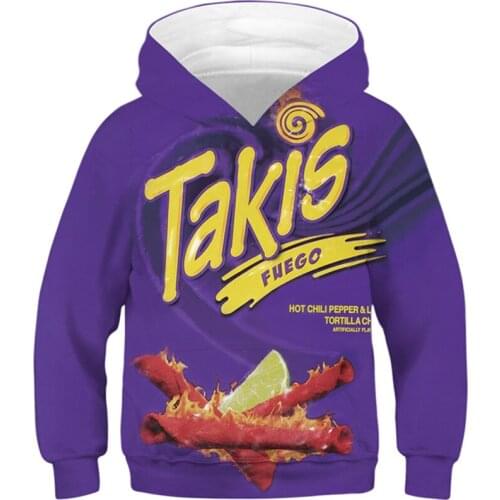 2020 Winter Children 3D Hoodies Boys Girls Aunt Jemima Takis Funny Food Printing Hooded Sweatshirts Kids Fashion Pullover Tops
