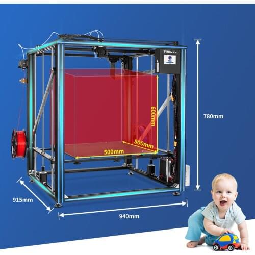 Tronxy X5SA-500 2E 3D Printer 3d Drucker Printing Size 500*500mm with Double Extruder 3D DIY Kits Machine Two-Color Printer