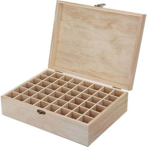 48 Grid Wooden Essential Oil Storage Box Essential Oil Bottle Storage Case Gift Box Multi Square Essential Oil Case Organizer