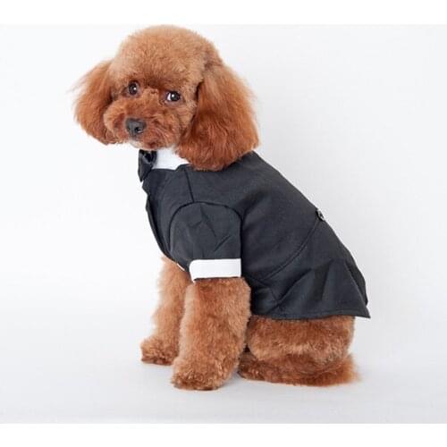 5 Size Cute Pet Dog Puppy Coat Cat Clothes Prince Wedding Suit Tuxedo Bow Tie