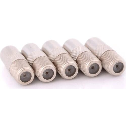 Aluminium Alloy 5pcs A Set F type Socket to Coax RF IEC Aerial Plug Male Adapter Twist On Connector