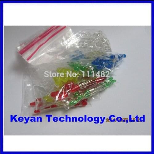 500PCS/Lot 3MM 5MM Led Kit Mixed Color Red Green Yellow Blue White Light Emitting Diode
