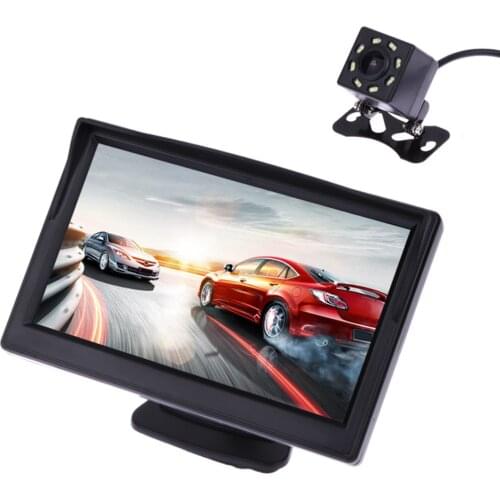 Car Rear View Camera Reversing Parking System Kit 4.3 Inch TFT LCD Rearview Monitor Camera Waterproof Night Vision Backup Camera
