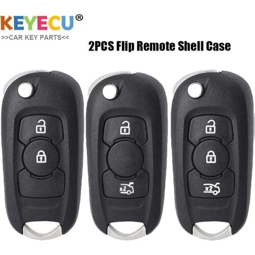KEYECU Flip Remote Control Car Key Shell Case Cover With 2/ 3 Buttons HU100 Blade - FOB for Opel Vauxhall Astra K 2015 2016 2017