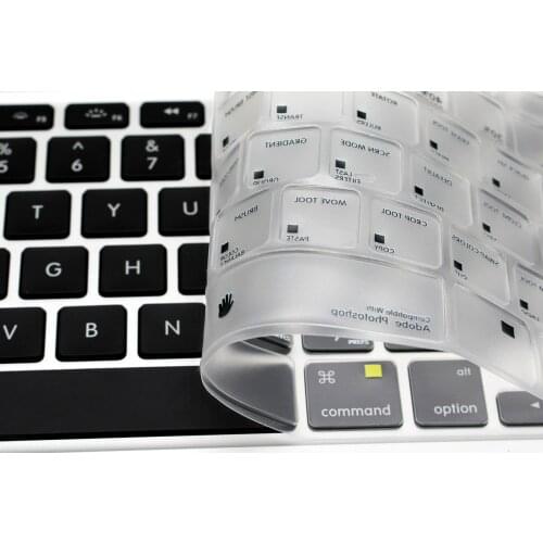 For Macbook Air 13 skin Pro 13 15 17 Adobe Photoshop PS Shortcut Hot Key Functional TPU Backlight Keyboard Cover Skin Protector