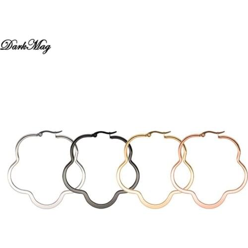 DarkMag 2020 Trendy Metal Hoop Earring For Woman Vintage Circle Plum Shaped korean Statement Earrings Accessories brincos