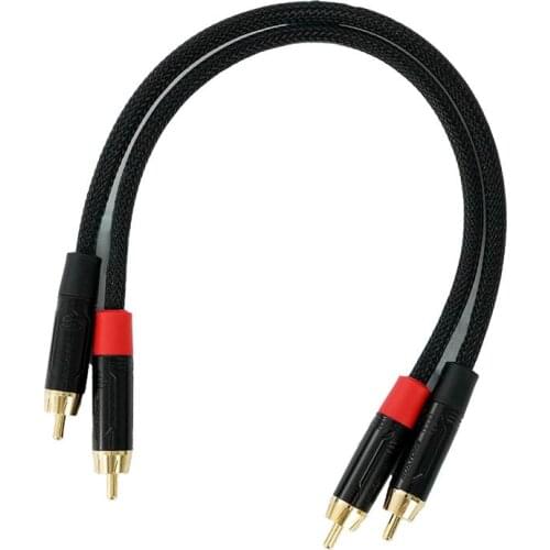 Fanmusic C003 RCA Male to Male ROXTONE RCA 2 Core HIFI Single Channel Audio Cable 25CM