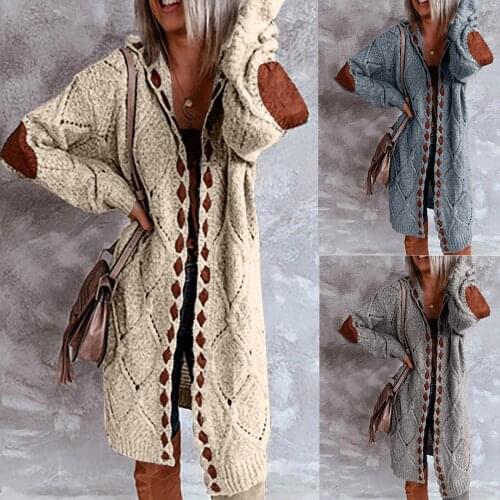 Women Cardigan Stylish Stitching Long Sleeve Striped Patchwork Sweater Female Casual Long Cardigan Autumn Winter Tops manteau