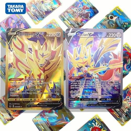 TOMY Pokemon Cards 64 Pcs No Repeat Pokemons Sword and Shield GX Games Anime Shining Battle Cards French Pokemon Card Kids Toys