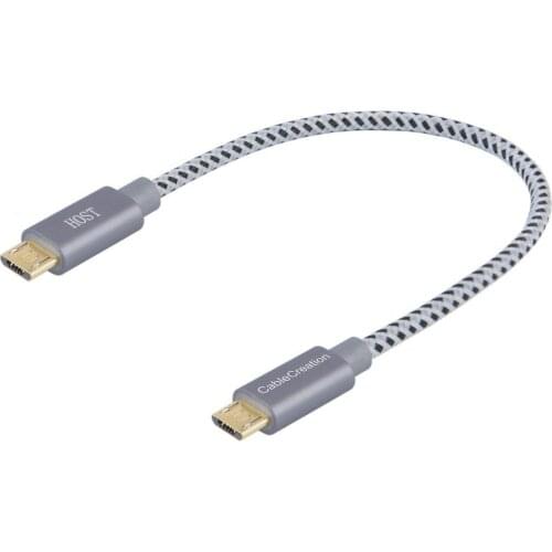 Short USB OTG Cable, Micro USB to Micro USB Cable, (Compatible with DJI Remote) USB OTG Mobile Device Adapter, 0.2 M/ 8 Inch