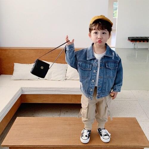 Blue Jean Spring Autumn Coat Outerwear Top Children Clothes Kids Costume Teenage Gift Plus Size Boy Clothing High Quality