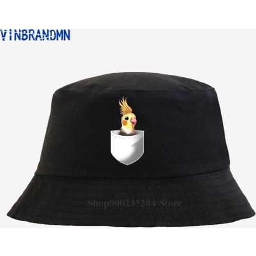 Cute Austrlian Parrot Fashion hip hit hats Stylish Creative Design Pocket Cockatiel Fishing caps men women Hip Hop Bucket hats