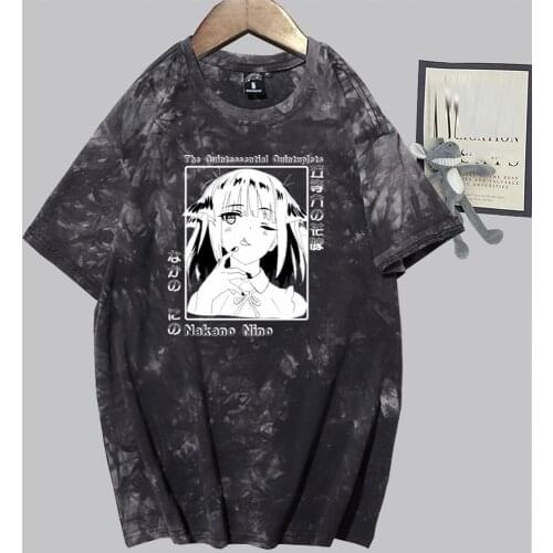 Harajuku Cute Nakano Nino Street Style T-shirt The Quintessential Quintuplets Hip Hop Tops Tees Casual Women Men Casual T-shirt