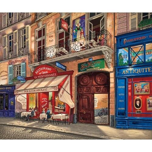 JMINE Div 5D Paris Country Street door house Full Diamond Painting cross stitch kits art Scenic 3D paint by diamonds