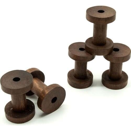 3Pcs 6.1CM Empty Sewing Spools Sandalwood Wooden Sewing Bobbins Sewing Thread Ribbon Holder Wire Rope Chain Thread Roll