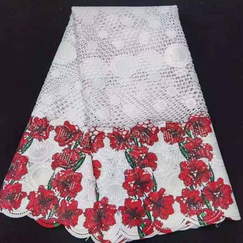 Nigerian Guipure Cord Lace Fabric 2021 High Quality Lace African Embroidery Cotton Lace Fabric for Wedding Dress