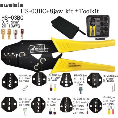Crimping Pliers Pliers Tool Cap/Coaxial Cable Terminal Kit 230Mm HS-03BC Multifunctional Carbon Steel Electrician Crimping Tool