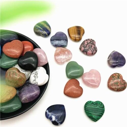 Drop Shipping 1/2Pcs Many Kinds Natural Red Jasper Amethyst White Crystal Heart Stone Craft Chakra Natural Stones and Crystals