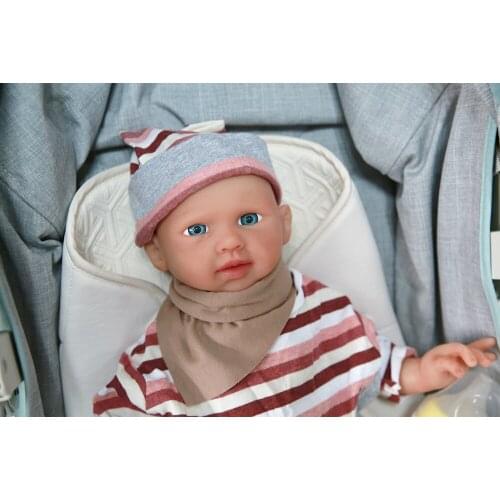IVITA WG1520 48cm 3500g Full Body Silicone Reborn Babies Realistic Blue Eyes Opened Soft Baby Dolls Lifelike Kids Toys for Girl