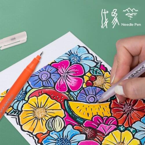 MiYA HIMI white ink highlight pen rotatable end and Refillable ink for Artist and Kids