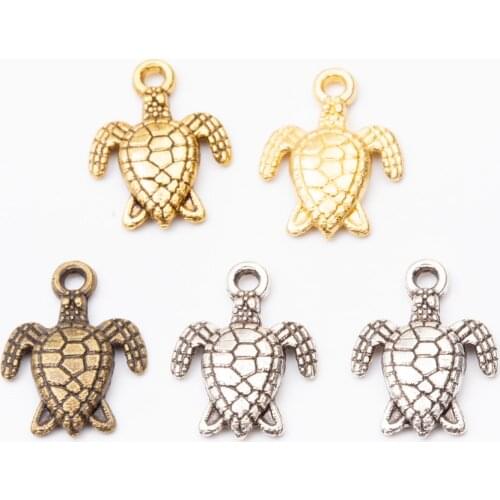 46pcs tortoise Vintage zinc alloy metal pendant charms for diy jewelry making 5563