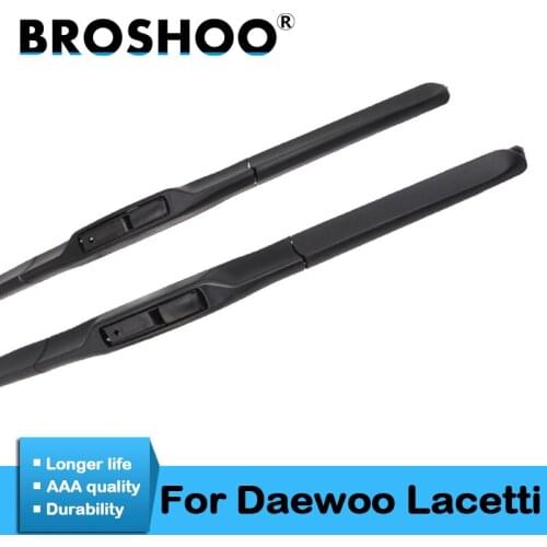 BROSHOO Car Clean The Windshield Wiper Blades Rubber For Daewoo Lacetti 22"+19" ,Fit Standard Hook Arm 2004 2005 Auto Styling