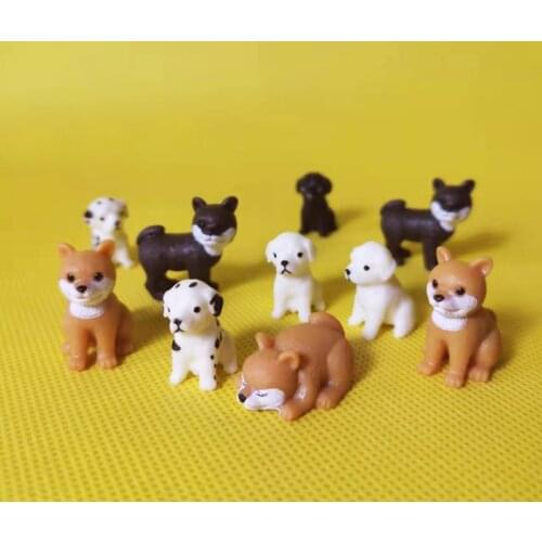 Random 10 Pcs/dog/puppy/cats/rabbits/miniatures animals/fairy garden gnome/terrarium home table decor/cute figurine/diy supplies