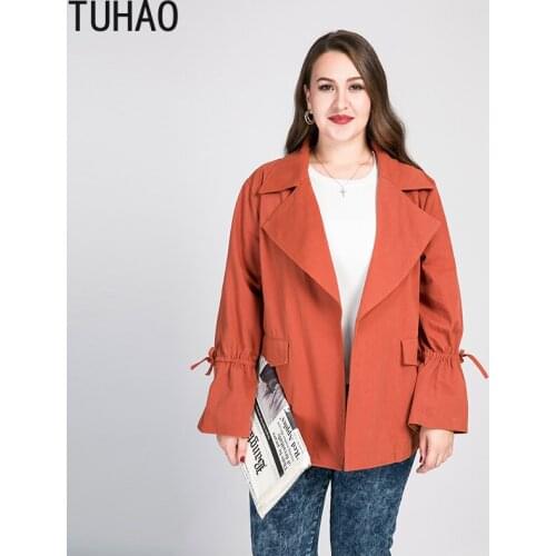 TUHAO 2020 Spring Women Plus Size 8XL 7XL 6XL Trench Female Mother Windbreaker Coat Casual Trench Office Lady Trench Coats WM65