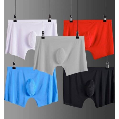Men underwear Boxer shorts mens Ice silk Seamless u convex very soft sexy kilot male mens underpants cueca boxer homme boxers