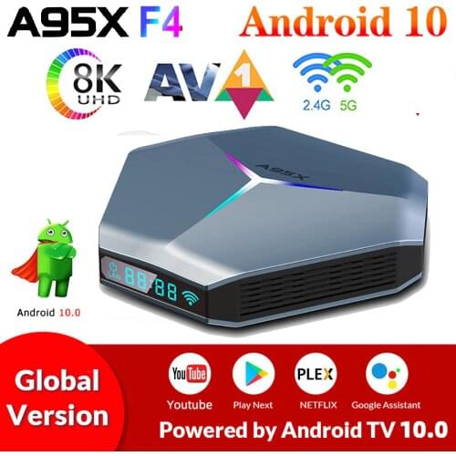 CanMixs A95X F4 Smart TV Box Android 10 Amlogic S905X4 TVBox 4K 4GB RAM 128GB ROM 2.4G/5G Wifi RGB Light Set Top Box YouTube