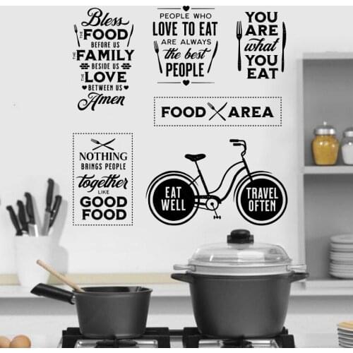 Vinyl Wall sticker for kitchen home decoration decal Bicycle fork and spoon decal Hotel Western Restaurant sticker decor HY515