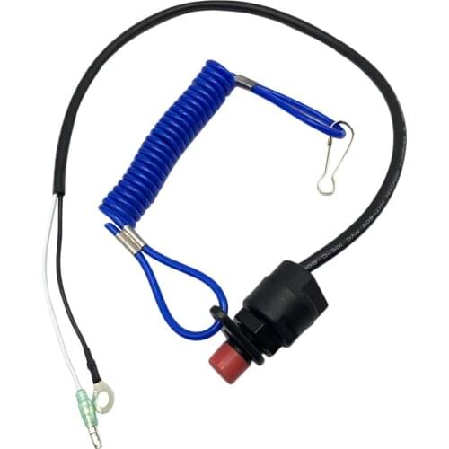 Boat Engine Kill Switch Cut-Off Key Ignition with Lanyard for Yamaha Outboard -Blue