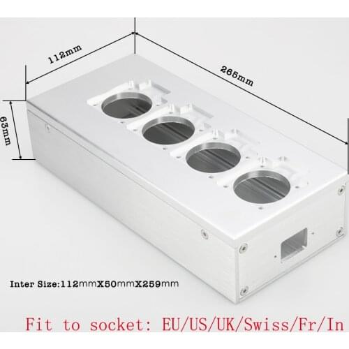 High Quality Full aluminum HIFI EU power case European standard power socket chassis HiFi DIY box