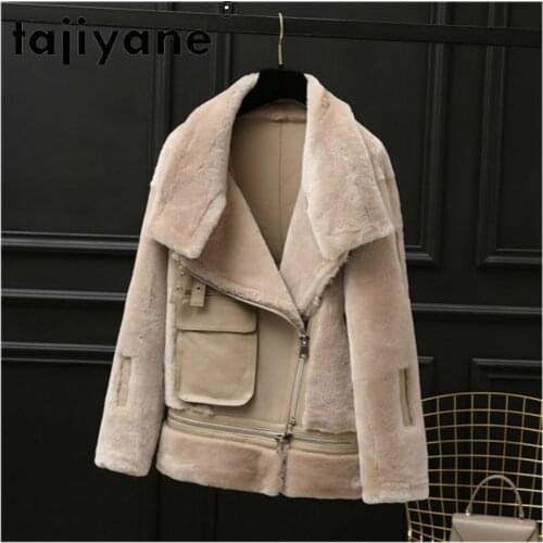 Tajiyane 2020 Genuine Leather Jackets Womens Winter Sheepskin Coat Woman Real Wool Fur Coats Female Jacket Mujeres Abrigos TN598