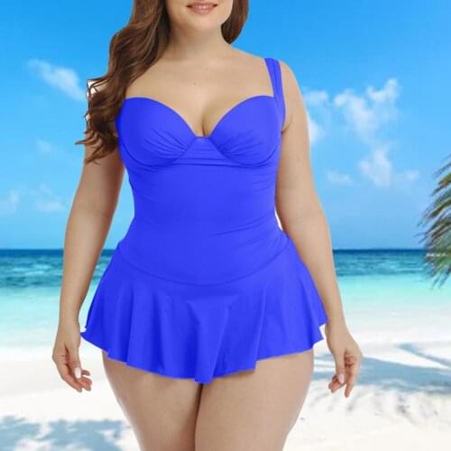 Women Solid Color Push Up Ruffle Hem Backless One-piece Swimsuit Swimwear for Swimming
