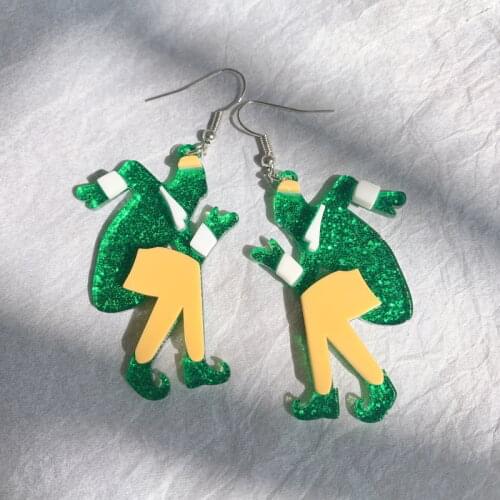 ZiccoWong Hotselling Exaggerate Dancing Girl Eardrop Earring For Women Girl Acrylic Long Dangle Earring Fashion New Year Gift