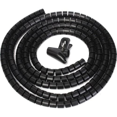 1m 10mm Cable Spiral Wrap clip Tidy Cord Wire Banding Loom Storage Organizer PC TV Tool 1pc 3 Color