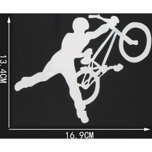 16.9CM*13.4CM Bicycle Stunts Show Car Stickers Decor Vinyl Decal 1A-0064