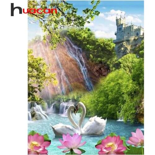 Huacan Diamond Embroidery Mosaic Waterfall Landscape 5D DIY Diamond Painting Picture Of Rhinestones Decoration Home