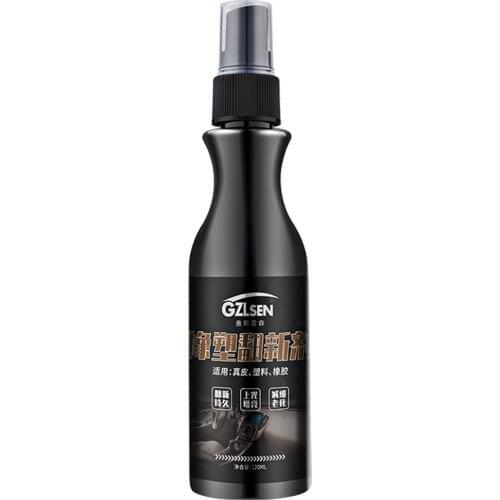 Car Plastic Parts Retreading Agent Wax Auto Rubber Refurbishment Agent Crystal Plating Interior Wax Instrument Cleaner 120ml