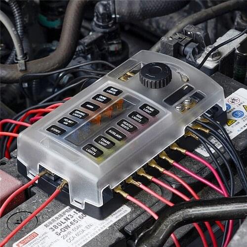 Way Independent High Current Blade Fuse Block Car Fuse Box Block Holder with LED Indicator for Automotive Car Bus Yacht