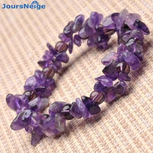 JoursNeige Purple Natural Crystal Bracelets Unshaped Chip Beads Stretch Bracelets Women Girl Friend Single lap Crystal Jewelry