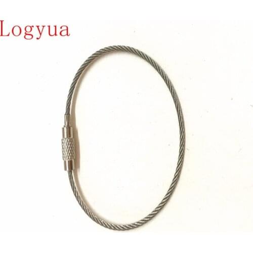 1000 X Stainless Steel Wire Keychain Wire Rope Metal Cable Key Ring Keyring for Outdoor Hiking Car Key Rings Holder