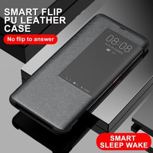 For Huawei Mate 20 Pro Case Leather + PC Auto Sleep Wake Up Flip Cover for Huawei Mate 20X 10 Pro mobile phone by free shipping