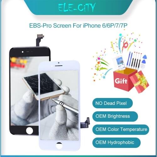 For iPhone 7 6 6 Plus 6S 6S Plus EBS Pro LCD Touch Screen Display Digitizer Assembly Replacement Parts White&Black With Tools