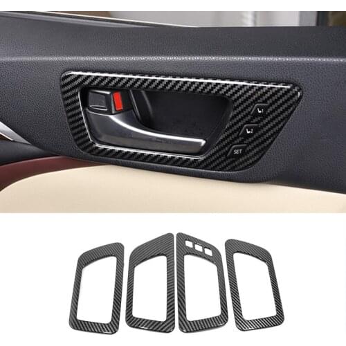 For Toyota Highlander Kluger 2014-2020 accessories ABS Carbon fibre inner door Bowl protector frame Cover Trim Car Styling 4pcs