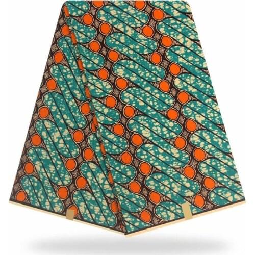 Ankara Wax Dye Block Printed Cotton Fabric 100%High Quality Nigerian Style African Wax Prints Fabric 6 Yards For Sewing HL18-39